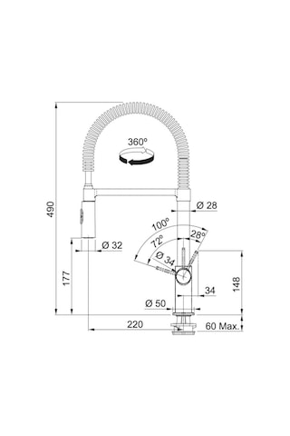 Franke - Fox Pro Spiralli Eviyemutfak Bataryası - 115.0486.993- Krom
