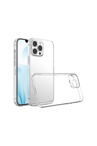 Apple Uyumlu iPhone 13 Pro Max Şeffaf Silikon Kılıf Esnek Darbe Emici Ultra İnce Şeffaf Telefon Koruyucu Kapak