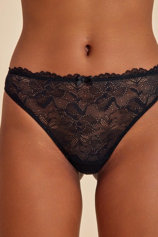 Roma Siyah Dantelli Slip Külot Siyah