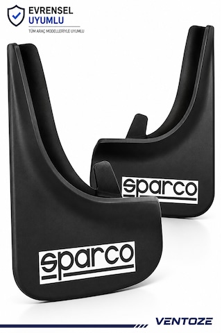 Sparco Universal Esnek Arka Paçalık Seti 2li Çamurluk Tozluğu 2 Adet Siyah Renk