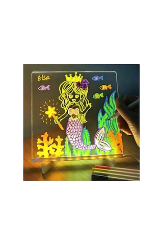 Led Aydınlatmalı Yazı Ve Çizim Tahtası - Küçük Boy 20x20 Cm Belirtilmemiş