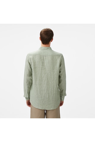 Nautica Erkek Yeşil Classic Fit Çizgili Gömlek Çizgili W55434t Yeşil