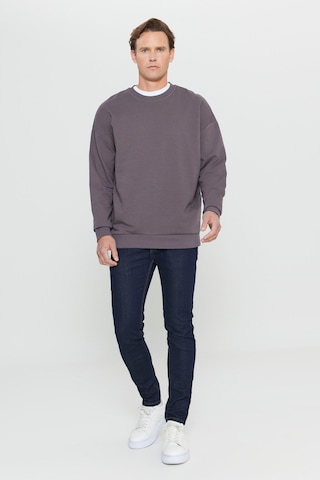 Ac&co / Altınyıldız Classics Erkek Koyu Gri Oversize Bol Kesim 3 İplik Bisiklet Yaka Pamuklu Sweatshirt