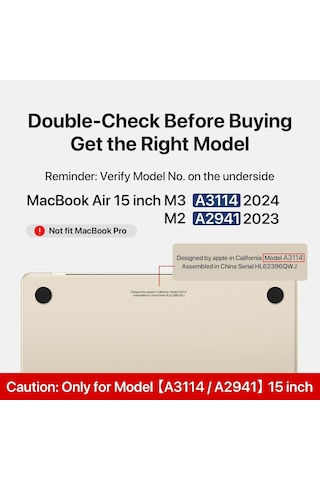 Macbook Uyumlu Air 15inç M2/m3 A2941 A3114 Kılıf Synthetic İpeksi Deri Standlı Havalandırmalı Kapak 2023 2024 Gri