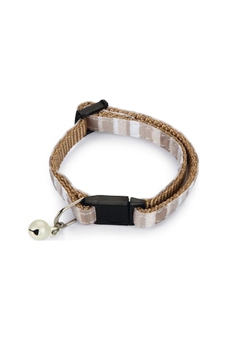 Hnrlıshp Beeztees Yavru Kedi Boyun Tasması, Zilli, Bej, 16-32cm