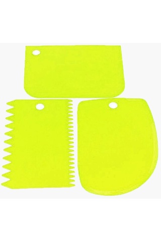 Hamur Kesici Kek Ekmek Dilimleme Pişirme Kazıyıcı Kek Bıçağı Spatula 16z Sarı 3 Adet/Takım
