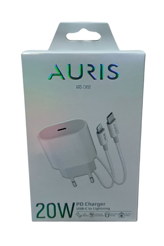 Auris Ars-ch50 20w Pd Şarj Adaptörü + Type-c Lightning Kablo 20W Adaptör+1M Kablo