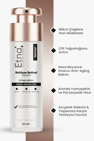 Etna Pharma Retiluxe Kırışıklık Ve Yaşlanma Karşıtı, Aydınlatıcı, Anti-aging Retinal Serum 30 Ml