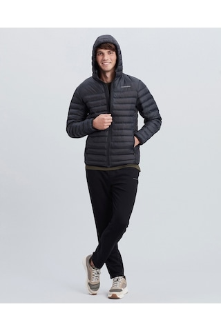 Skechers M Essential Hooded Jacket Erkek Siyah Mont S202063-001 Siyah