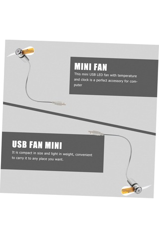 Usb Fan Led Saat Işık Soğutma Mini Usb Fan Sıcaklığı Ve Zaman Ekranı