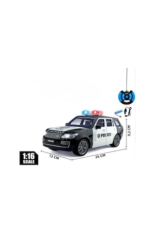 1:16 Ölçekli 2.4 Ghz Full Fonksiyon Range Rover Uzaktan Kumandalı Şarj Edilebilir Polis Aracı Siyah