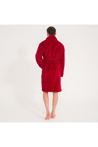 Erkek Welsoft Şal Yaka Polar Sabahlık-Bordo