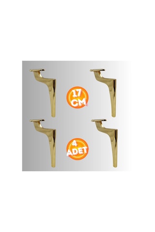 17 Cm Metal Zirve Ayak Koltuk Ayağı Mobilya Ayağı Ünite Ayağı Konsol Ayağı Puf Berjer Ayağı 4 Adet Gold