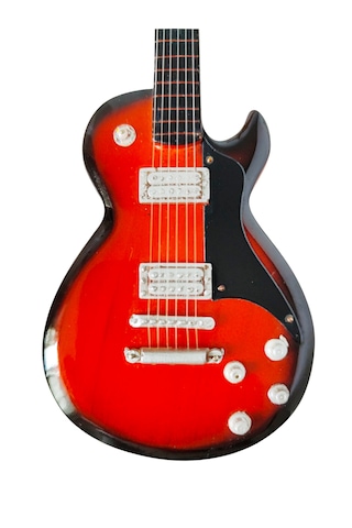 El Yapımı 1/4 Ölçek Minyatür Elektro Gitar Les Paul Fire Standard
