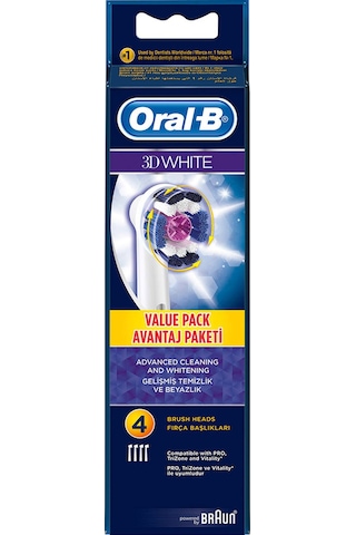 Oral-B 3D White Elektrikli Diş Fırçası Yedek Başlığı 4'lü