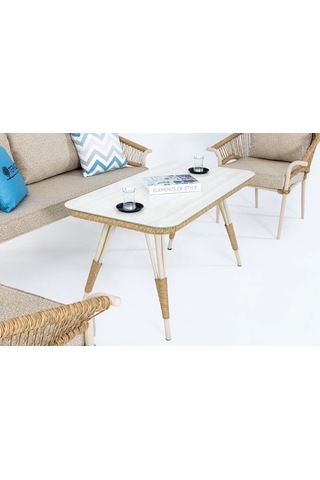 Aqua Midi Bahçe Balkon Oturma Grubu Krem
