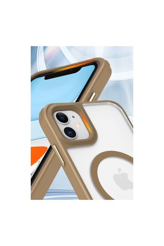 Apple Apple iPhone Uyumlu 11 Kılıf Enka Magsafe Silikon Kılıf - Desert