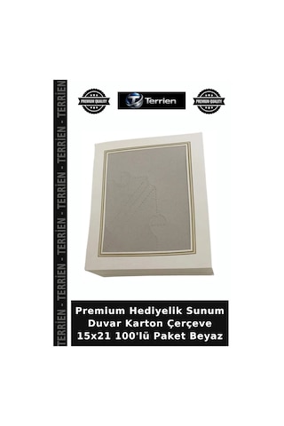 Premium Hediyelik Sunum Duvar Karton Çerçeve 15x21 100'lü Paket Beyaz