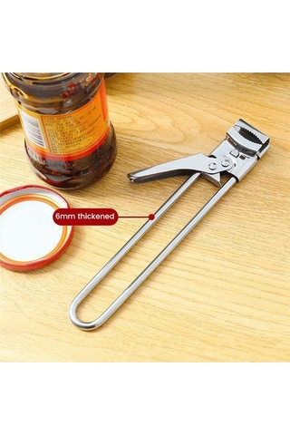 Moly Zayıf Eller İçin Gümüş Paslanmaz Çelik Şişe Açacağı Döner Açık Kapak, Manuel Sökme Pense Gümüş