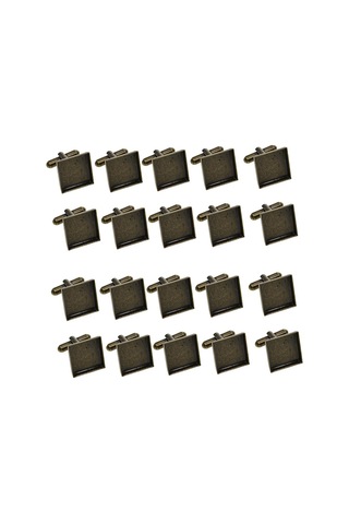 Suntek 20x16mm Kare Boş Ayar Taban Pedi Kol Düğmesi Dıy Bronz