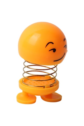 Çok Bilmiş Ukala Emoji Smile Zıp Zıp Kafa 8 Cm Araba Torpido & Pasta Süsü Masaüstü Dekoratif Figür Emoji