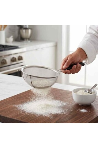 Epinox Profesyonel Destekli Paslanmaz Çelik Süzgeç 32 Cm Ds-32 Metalik Gri