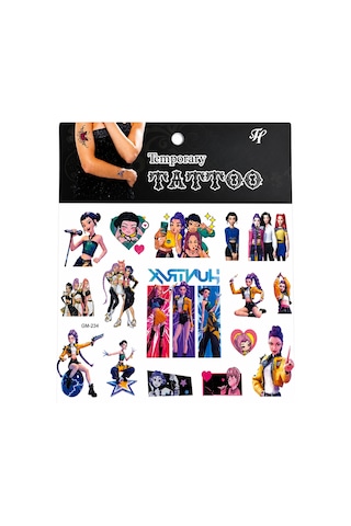 16 Adet Kpop Geçici Dövme Sticker Seti Renkli Karakter Çocuk Hediyesi