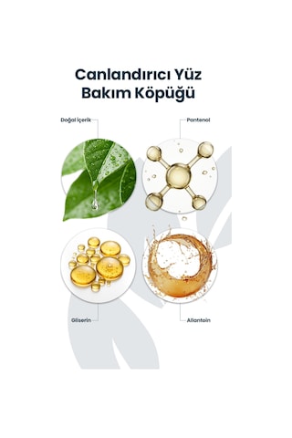 Canlandırıcı Bitki Özlü Doğal İçerikli E Vitamini Panthenol Gleserin Vegan Yüz Temizleme Köpüğü 200 Ml