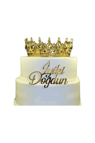 Pasta Önü Plexi İyi Ki Doğdun 10x7 Cm Altın