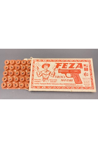 Feza Nostaljik Oyunca Mantar Kapsulu Kapsül Şaka Oyuncak Tabanca