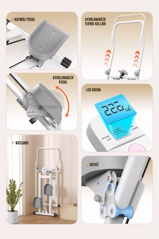 Robo Katlanabilir Dikey Tırmanma Egzersiz Aleti Yeni Versiyon Beyaz