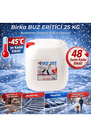 Birka Buz Eritici 25 Kg Buzlanma Önleyici Ve Buz Çözücü, -45 C, Magnezyum Klorürlü Tekli