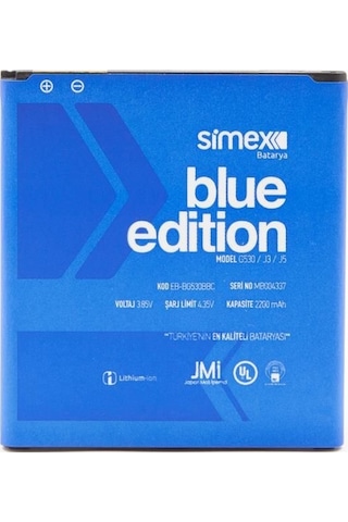 Simex G530/j3/j5 Galaxy Grand Prime İle Uyumlu Sbt-03 Eb-bg530bbc Batarya Blue Edition