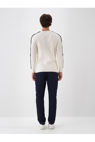 Lacivert Pamuk Dokulu Slim Fit Denim Pantolon 100684 Lacivert