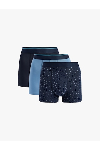 Koton Pamuklu Puantiyeli 3'lü Boxer Seti Lacivert Desenli 6slm90012mk