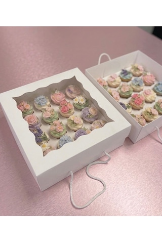 16 Bölmeli Cup Cake Kutusu 35x35x11