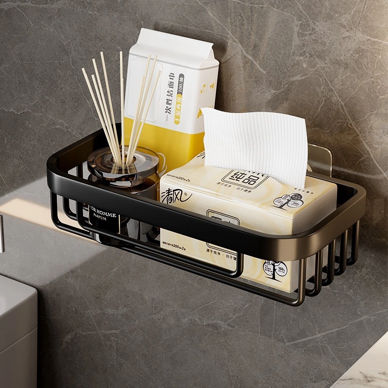 Monyee Banyo Tuvalet Kağıdı Rafı - Delmezsiz Kurulum, Siyah Gri Kare Desen, Dayanıklı Oksijenli Yüzey, Uzun Ömürlü Depolama Çözümü Diğer