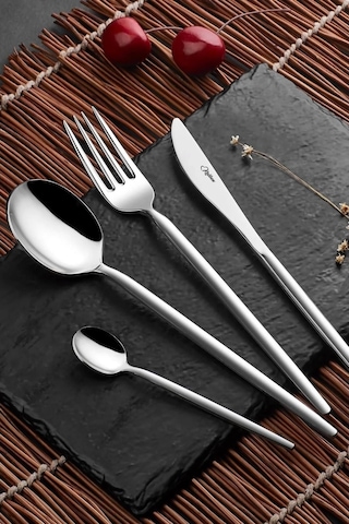 Avcı 1063 Amore Klasik Çatal Bıçak Kaşık Takımı 36 Parça Gri