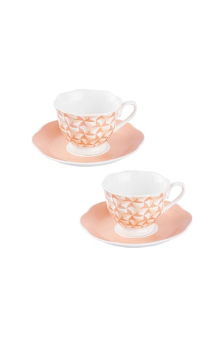 Tantitoni Pink Wind 2 Kişilik Kahve Fincan Takımı Pembe