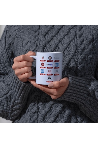 Applucky Seat Logo Tarihçesi Baskı Kupa Bardak Beyaz