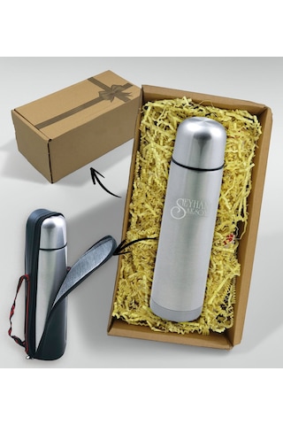 Bk Gift Kişiye Özel Hediye Kutulu 5500 Krom Deri Çantalı Seyahat Termosu 500ml Kobitmeyencom33456 Bk Gift Renkli