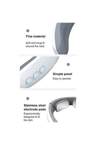 Leezsing Beyaz Usb Şarjlı Servikal Masaj Cihazı - 6 Mod Akupunktur, Tuina, Vurma 15 Dakika Otomatik Programlı Kollu Boyun Masajı Beyaz