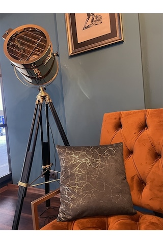 Mrs.gugar Altın Detaylı Mermer Desen Kare Kırlent Kılıfı 001