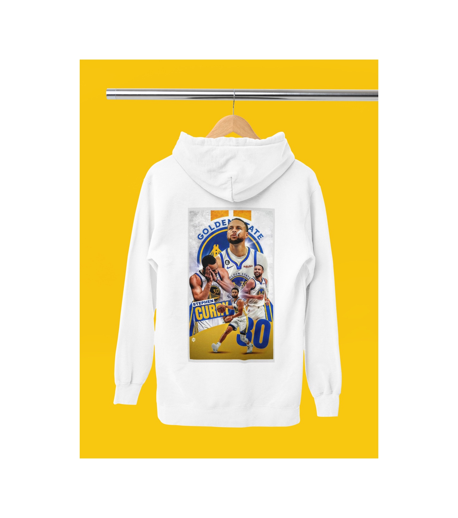 Stil X Stephen Curry Baskılı Kapüşonlu Sweatshırt Beyaz-6