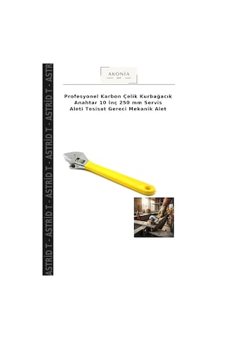 Profesyonel Karbon Çelik Kurbağacık Anahtar 10 İnç 250 Mm Servis Aleti Tesisat Gereci Mekanik Alet