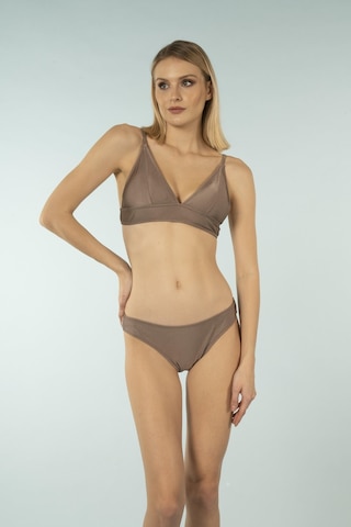 Estiva Geniş Bantlı Toparlayıcı Üçgen Bikini Takımı - Kahverengi Çok Renkli