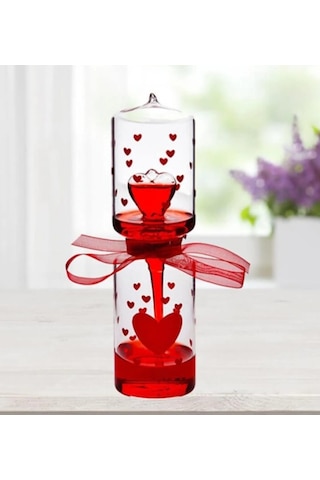Kırmızı Cam Fanus Aşk Ölçer El Isısı İle Çalışan Love Matter Romantik Aşk Metresi Cam Küre
