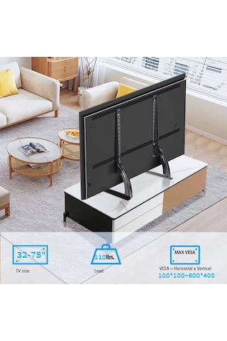 32-75'' Evrensel Masaüstü Tv Lcd Led Standı Ayarlanabilir Çelik Sabit Ekran Tv Standı
