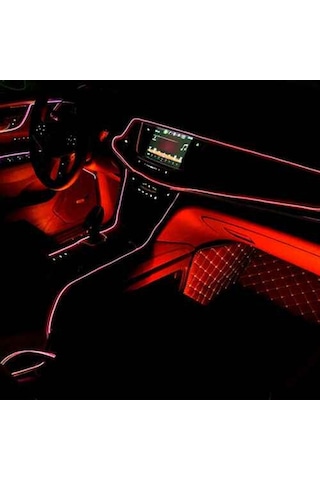 2 Metre 12V Kırmızı İp Neon İp Led Araç İçi Neon Led