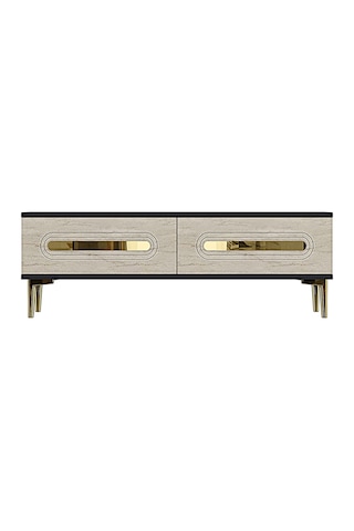 Tsa1220atg - Ranytv120 Tv Stand, Tv Sehpası Antrasit - Traverten - Gold 120cm